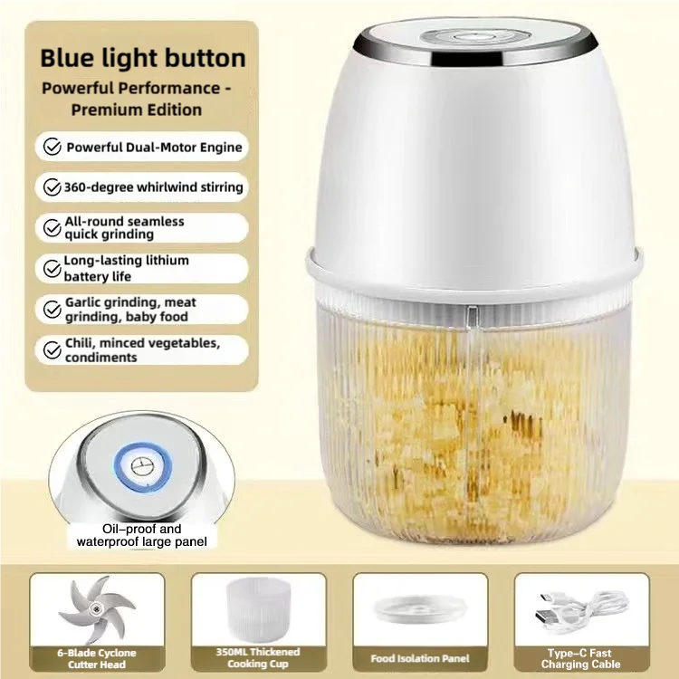 TINSOL 350ML hachoir alimentaire hachoir à viande électrique presse-ail USB multifonction trancheuse