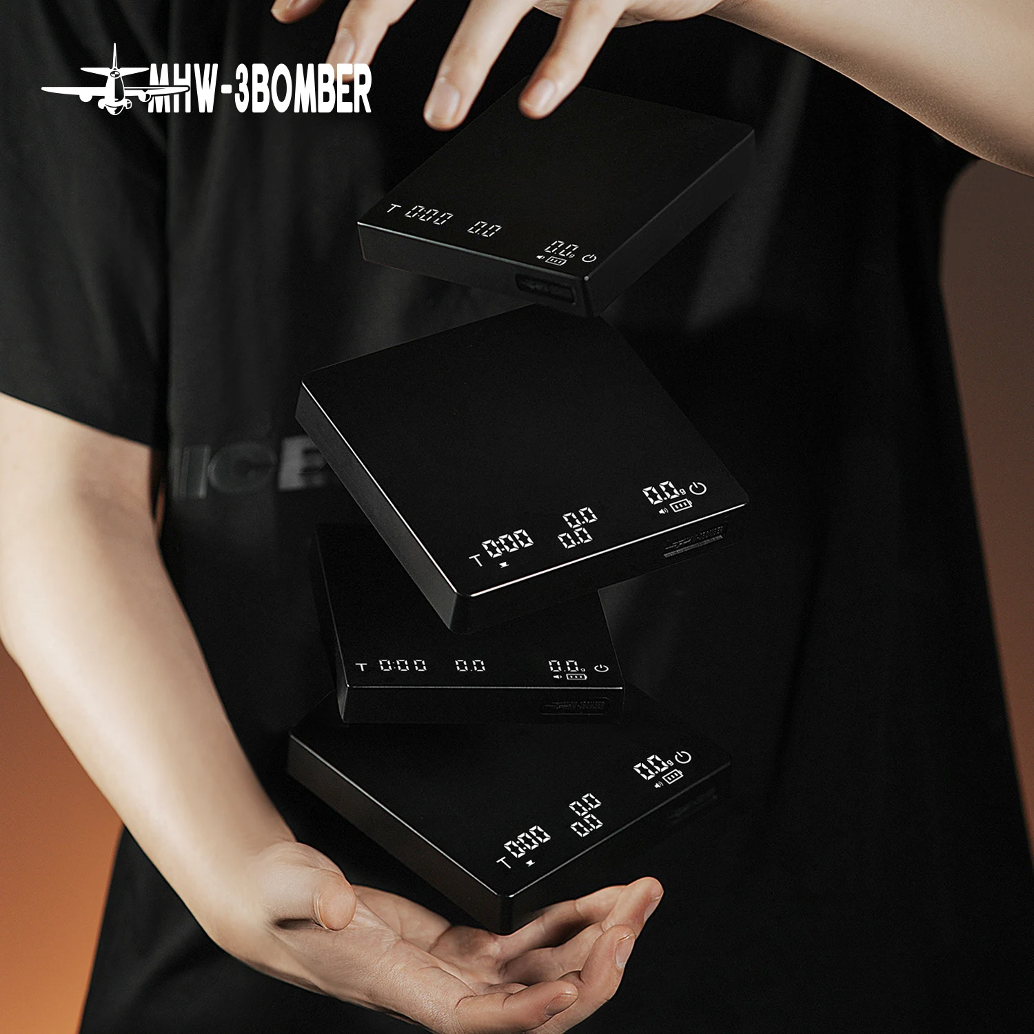 Balance à café intelligente MHW-3BOMBER, minuterie 2kg/0.1g, balance de cuisine de haute précision,