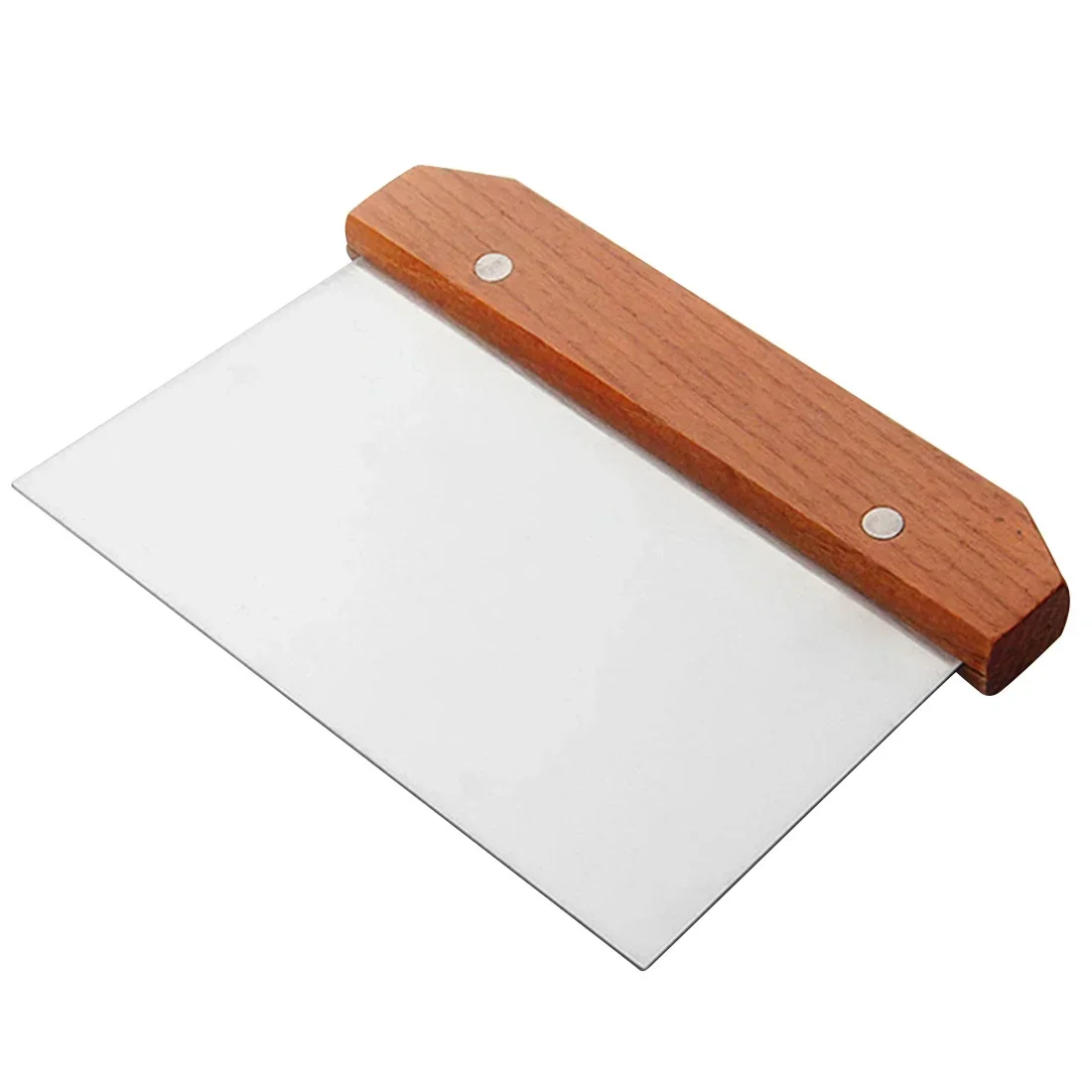Hachoir à pâtes en acier inoxydable avec manche en bois, spatule de cuisson, grattoir à pâte, outils