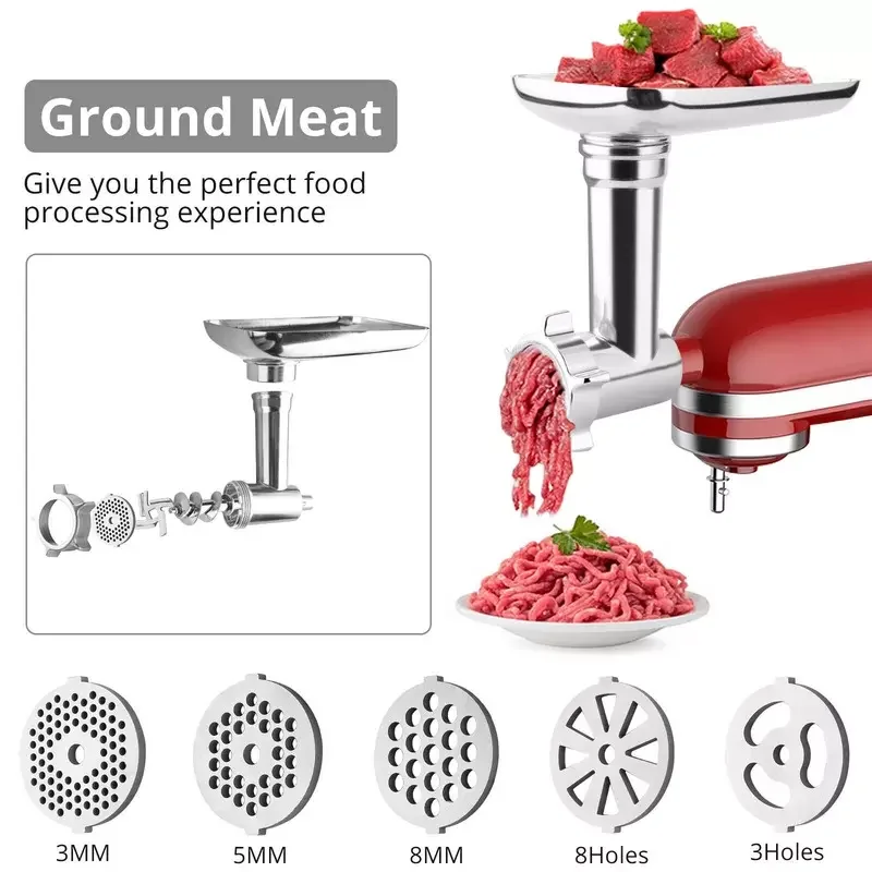 Hachoir à viande durable en acier inoxydable, accessoire pour broyeur à viande, compatible avec le c