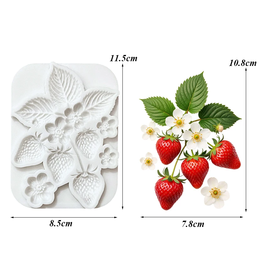 Moule de cuisson de gâteau en Silicone, fraise, Cupcake au chocolat, outils en résine, outils de déc