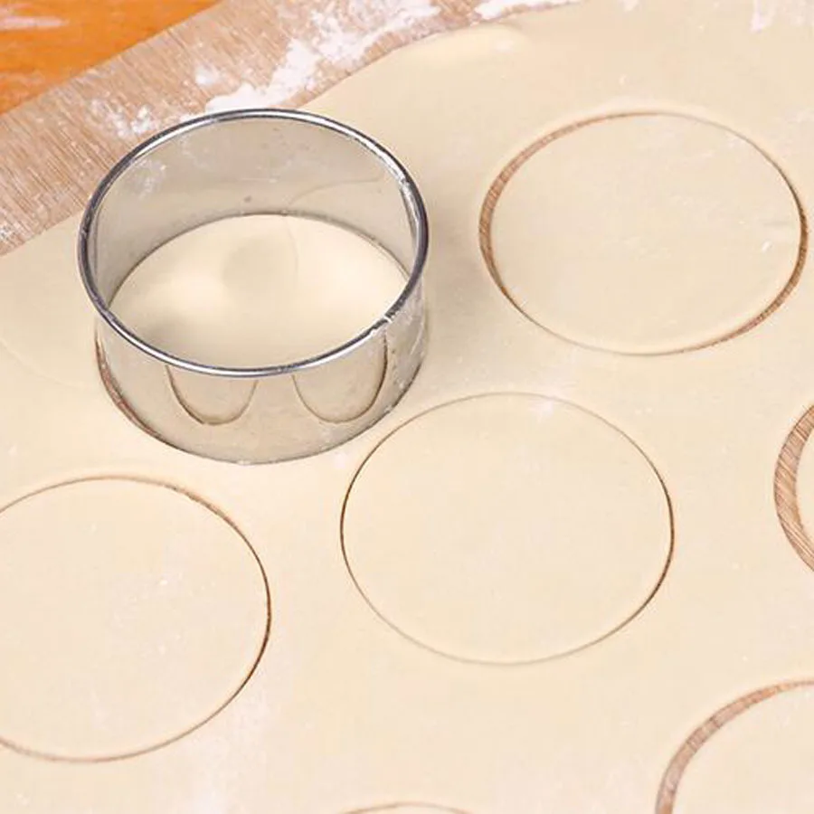 Moule à biscuits rond en acier inoxydable, outils de pâtisserie de cuisine, moule de coupe de peau d