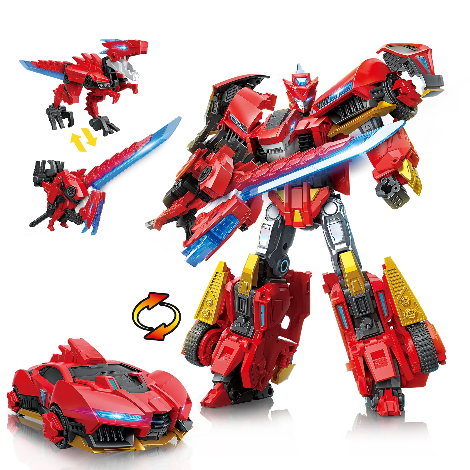 QUANTUM HEROES DINOSTER Lucio Jouet Robot Transformable Mode de Jeu 3-en-1 Robot/Véhicule + Accessoi