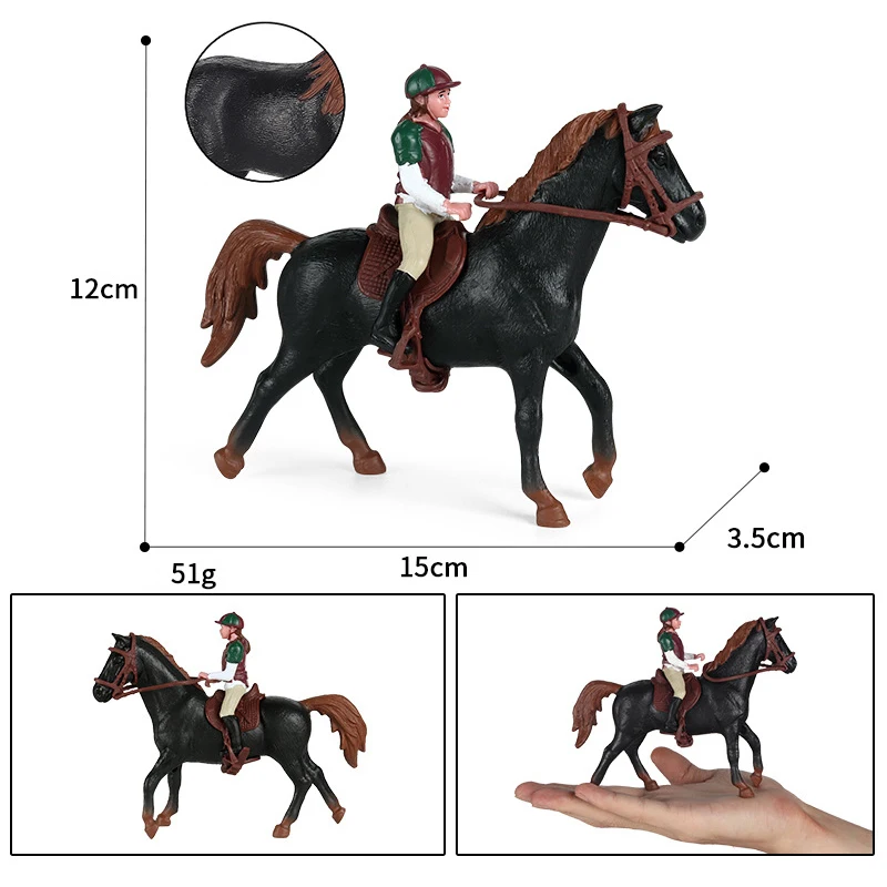Figurines de simulation d'animaux, modèles de courses de chevaux, figurines d'action et jouets, coll