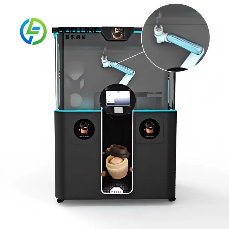 Machine à café robotisée avec SDK et paiement par carte de crédit par code QR, utilisation en extéri