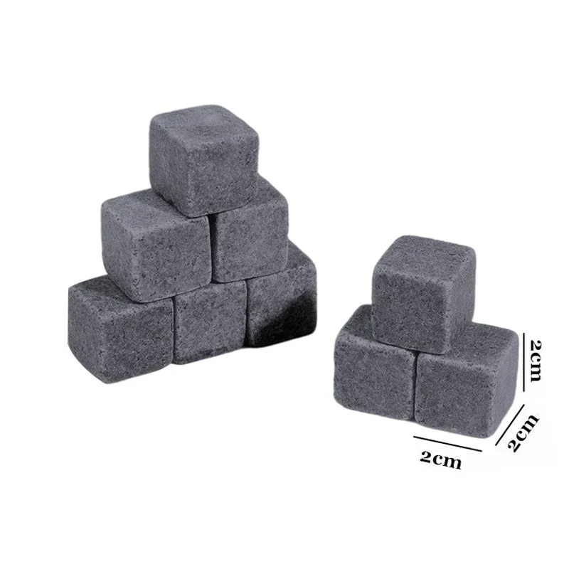 6 pièces pierres à Whisky soufflant glaçon refroidisseur réutilisable Whisky glace pierre Whisky roc