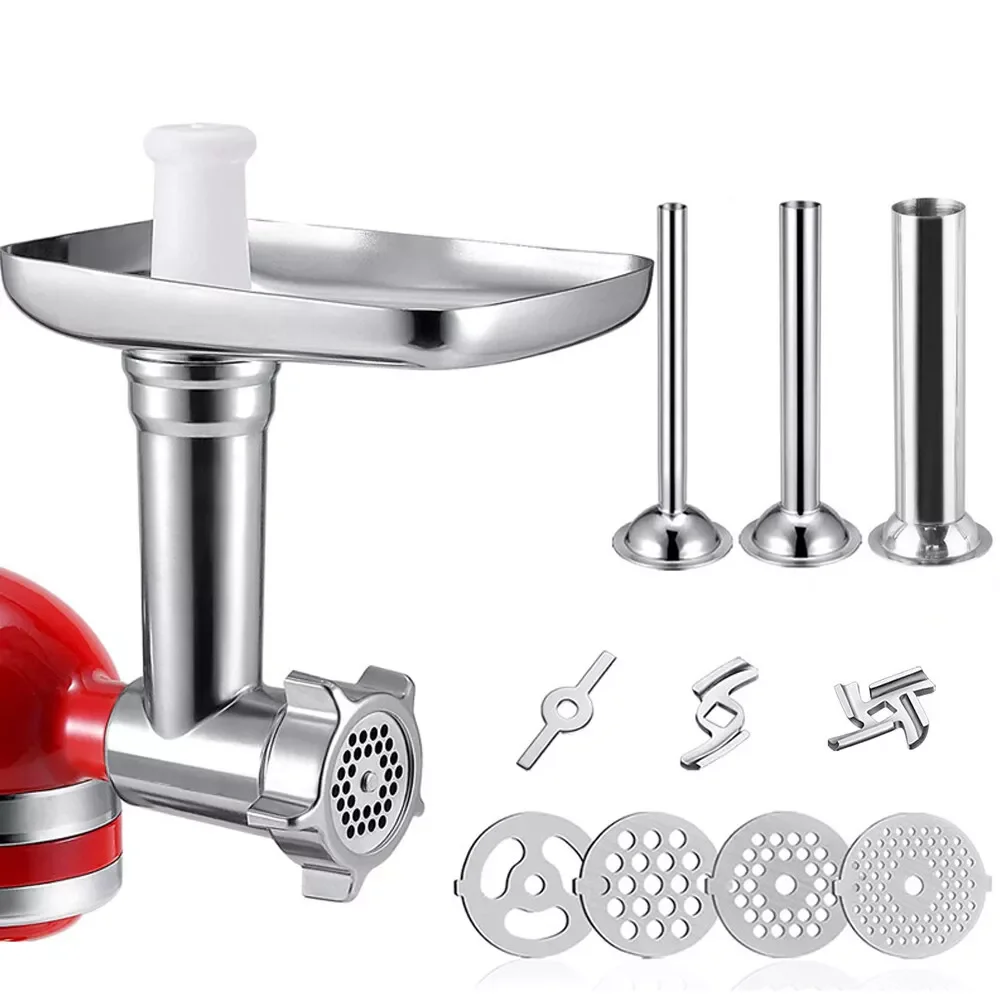 Hachoir à viande durable en acier inoxydable, accessoire pour broyeur à viande, compatible avec le c
