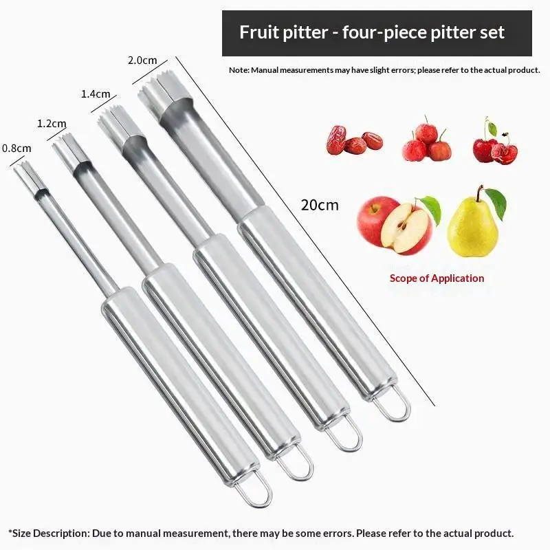 Lot de 4 dénoyauteurs de fruits en acier inoxydable, ustensiles de cuisine et outils ménagers pour p