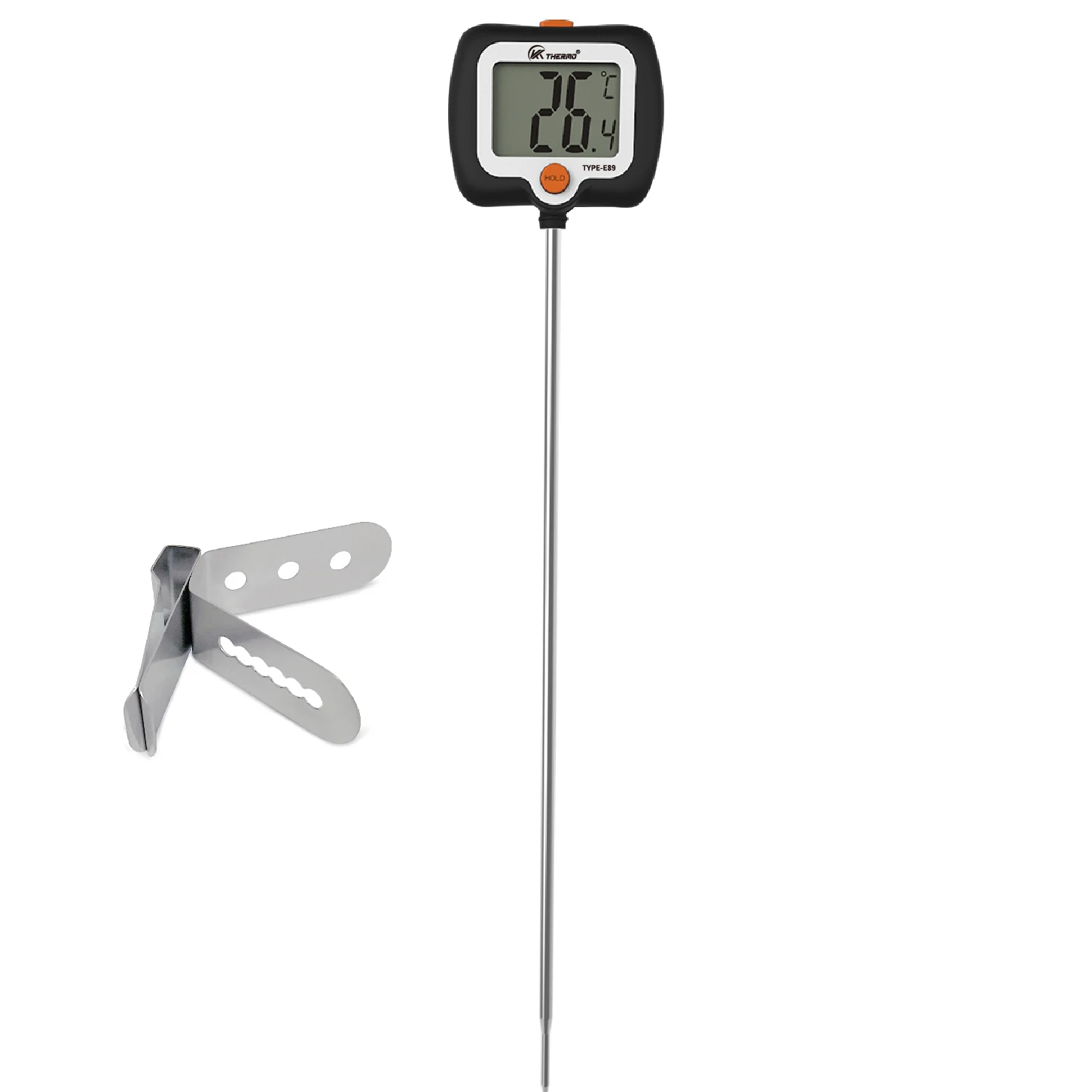 Thermomètre alimentaire numérique -300 ° C/572 ° Sonde en acier inoxydable 304, affichage LCD, jauge