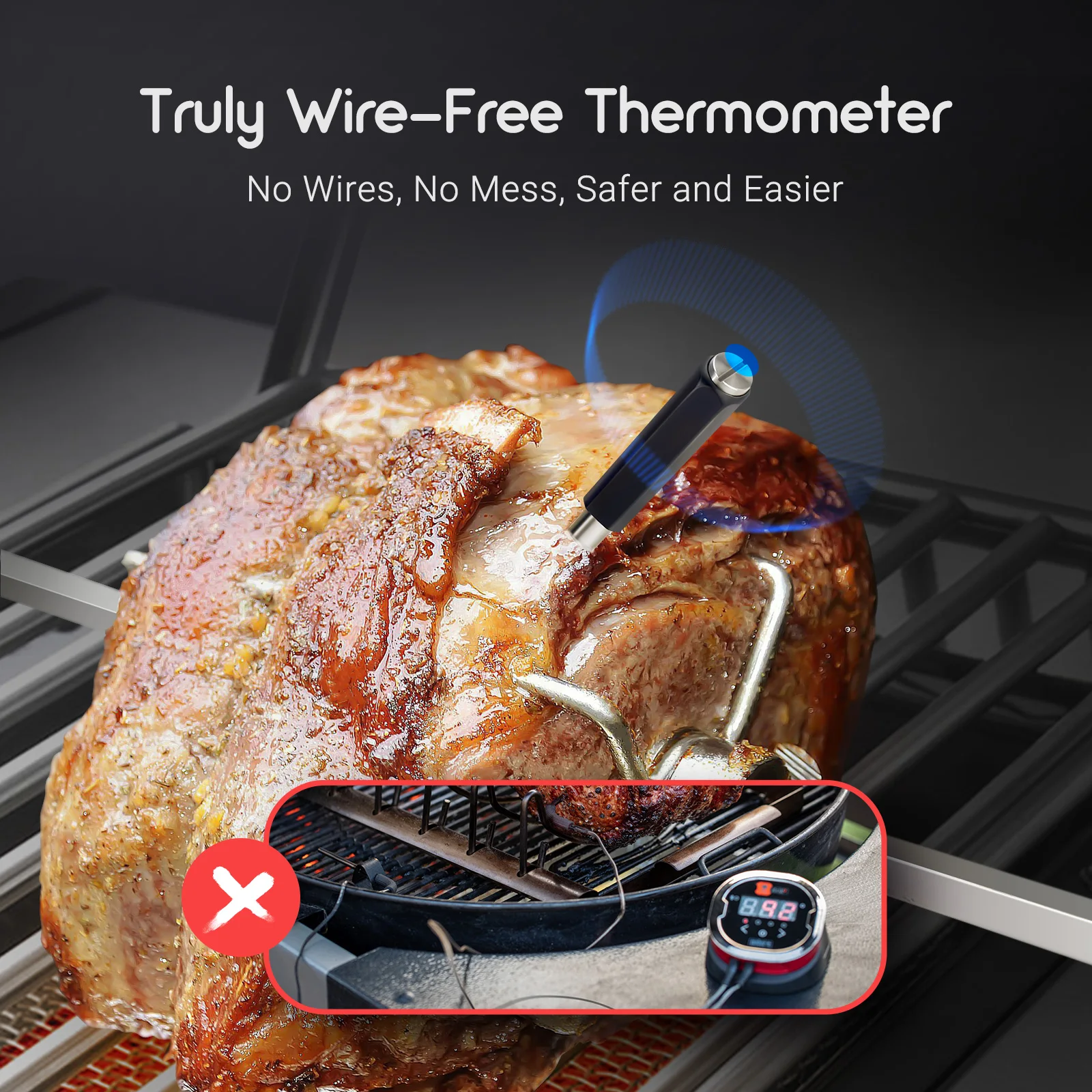 Nouveau thermomètre alimentaire à viande sans fil pour four gril BBQ fumeur cuisine intelligent numé