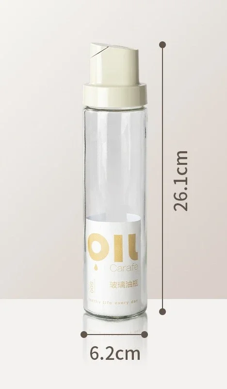 Pichet d'huile d'olive de cuisine, réservoir d'huile en verre anti-fuite, distributeur d'huile à rab