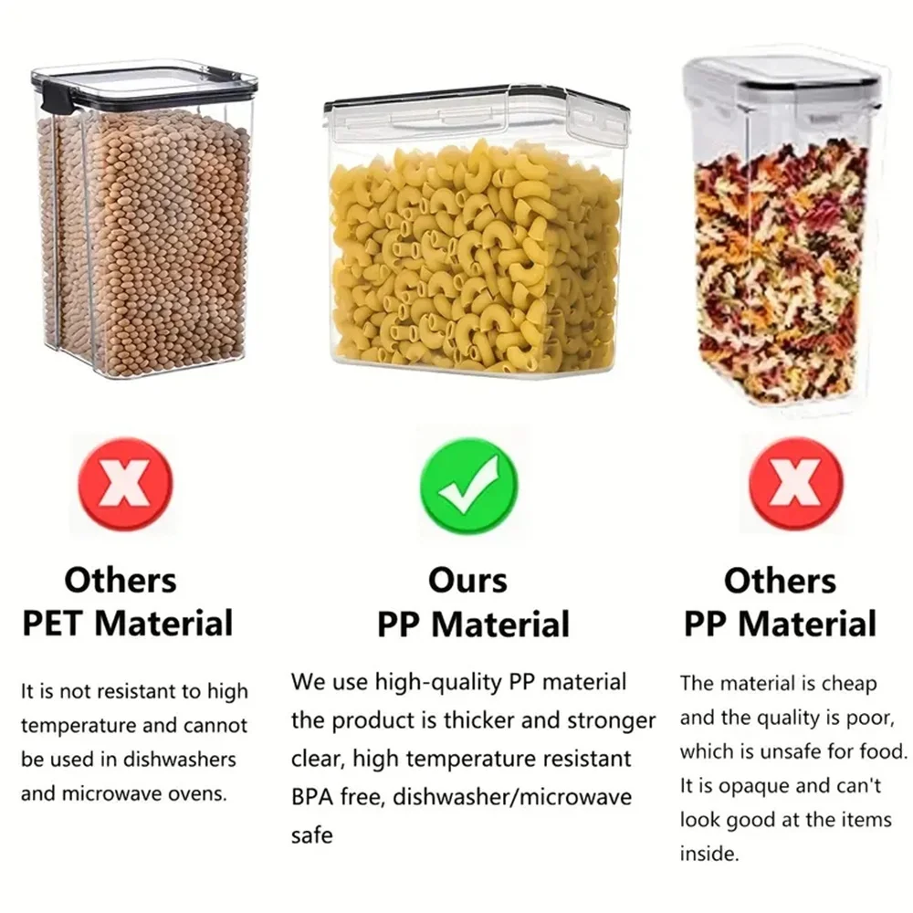 Ensemble de conteneurs alimentaires de cuisine, 7 pièces, boîte de rangement hermétique en plastique