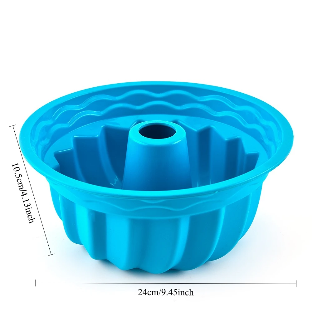 Moule à gâteau rond cannelé en Silicone 3D Kouglof, pour gâteaux, pâtisserie, pain, gelée, parapélat