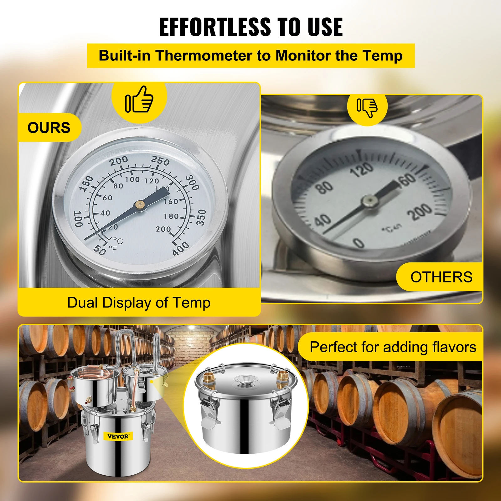 SucceBuy 12L 20L 30L 50L distillateur de brassage d'alcool bricolage appareil Moonshine acier inoxyd