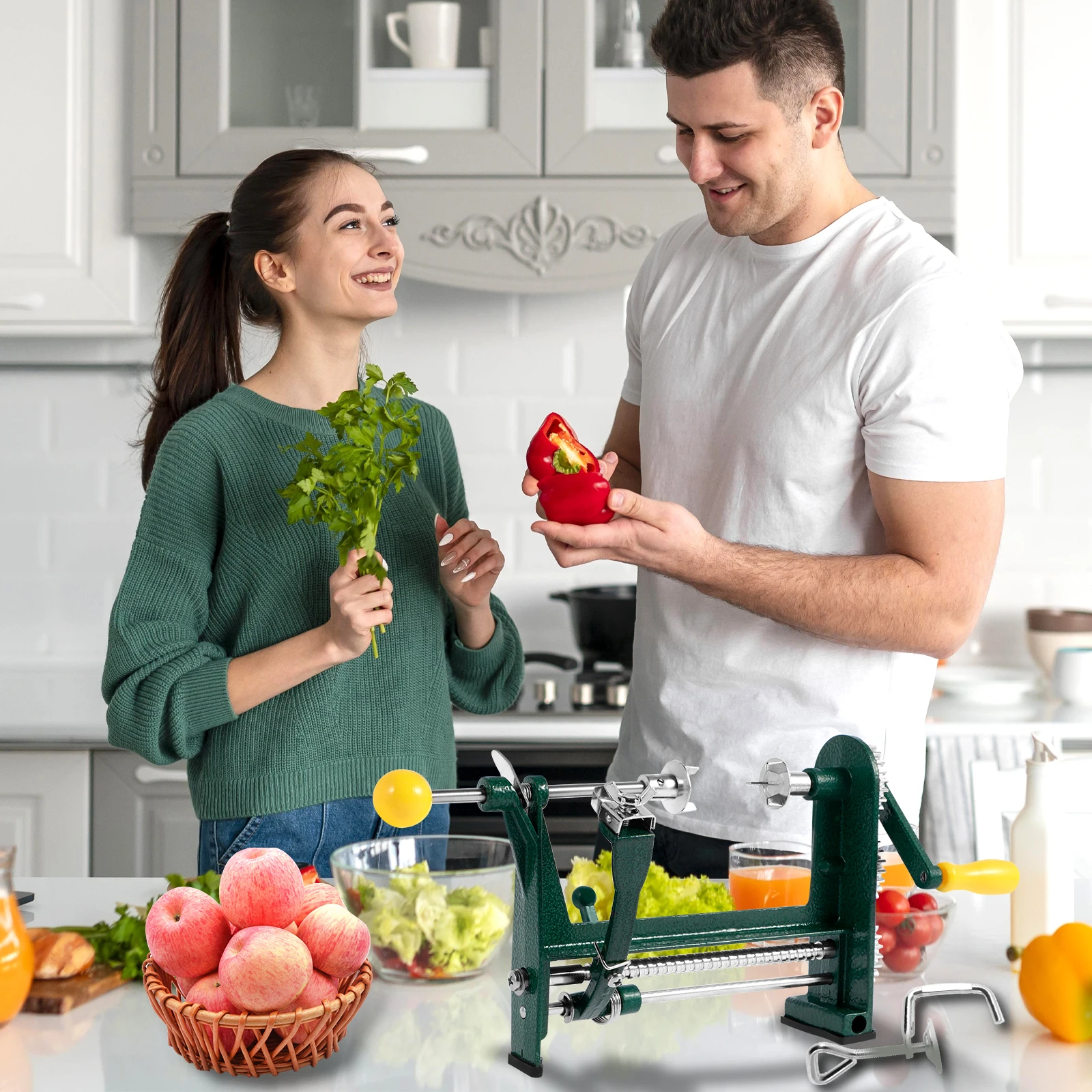 Éplucheur de fruits et légumes en acier inoxydable, trancheuse 3 en 1, carottier manuel, éplucheur d