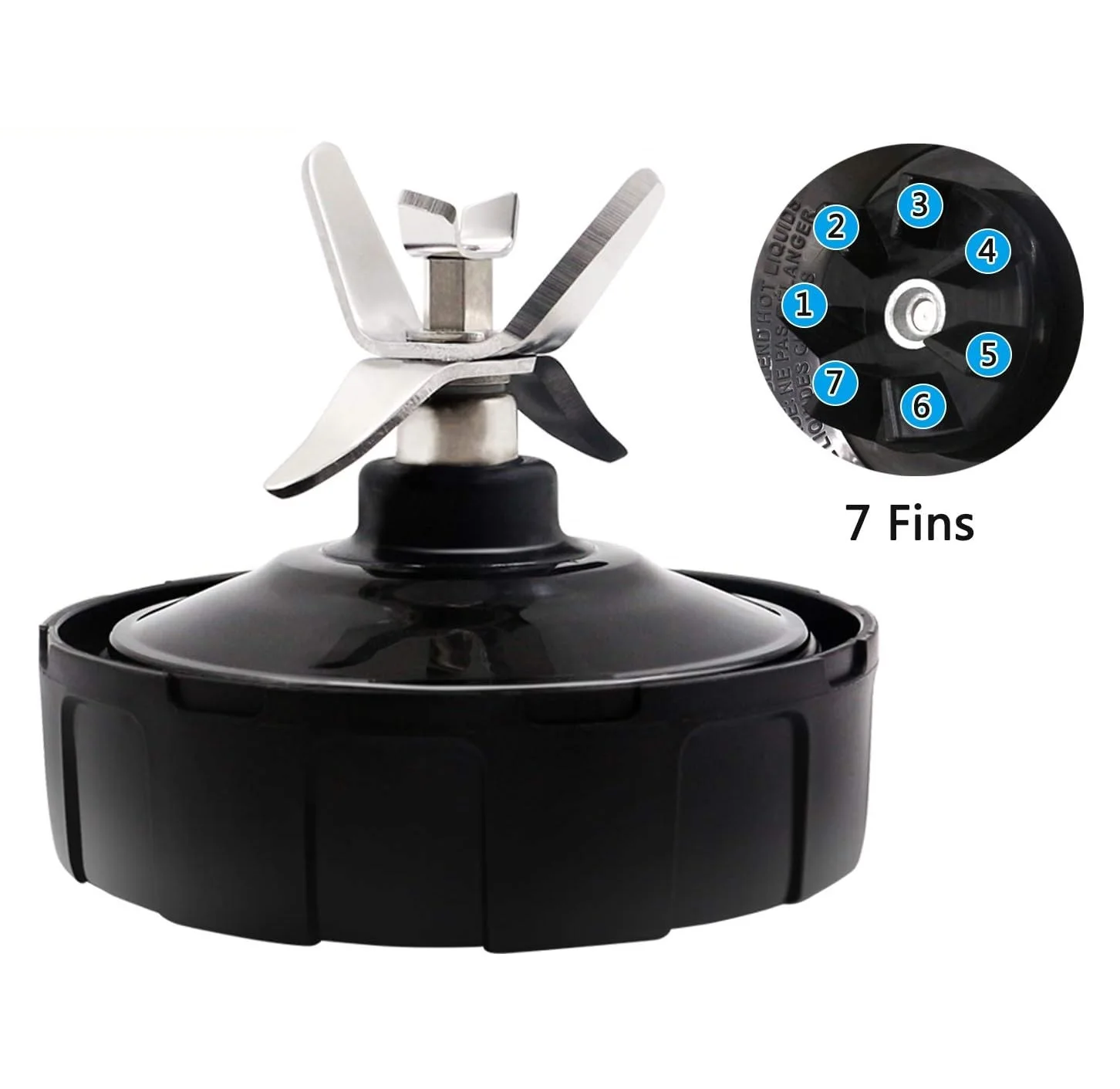 Lame flacon de remplacement pour mélangeur Nutri Ninja, 7 ailettes, BL2012,BL2013,BL480D,BL481,BL486