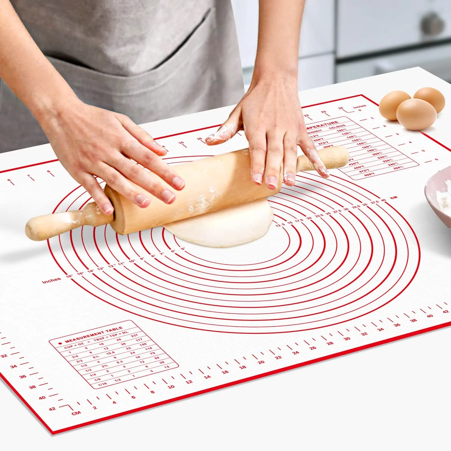 BUYYES 1 pièces tapis de cuisson en Silicone tapis de pétrissage tapis de pâte Pizza gâteau pâte fab