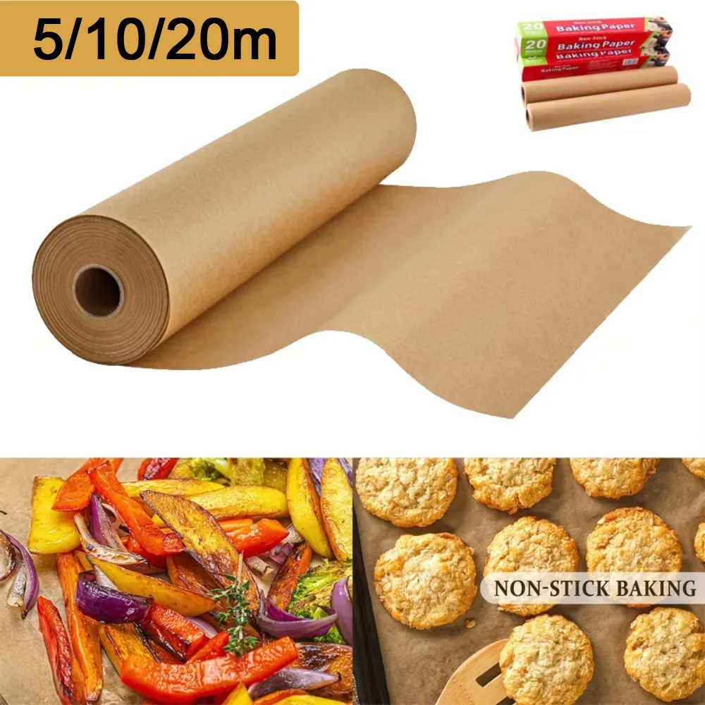 Feuilles de cuisson en papier parchemin 5/8/10/20m, doublures de cuisson antiadhésives prédécoupées
