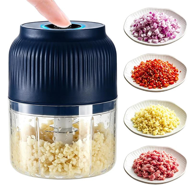 Hachoir à ail électrique, mini hachoir alimentaire de cuisine, lame en acier inoxydable, petit hacho