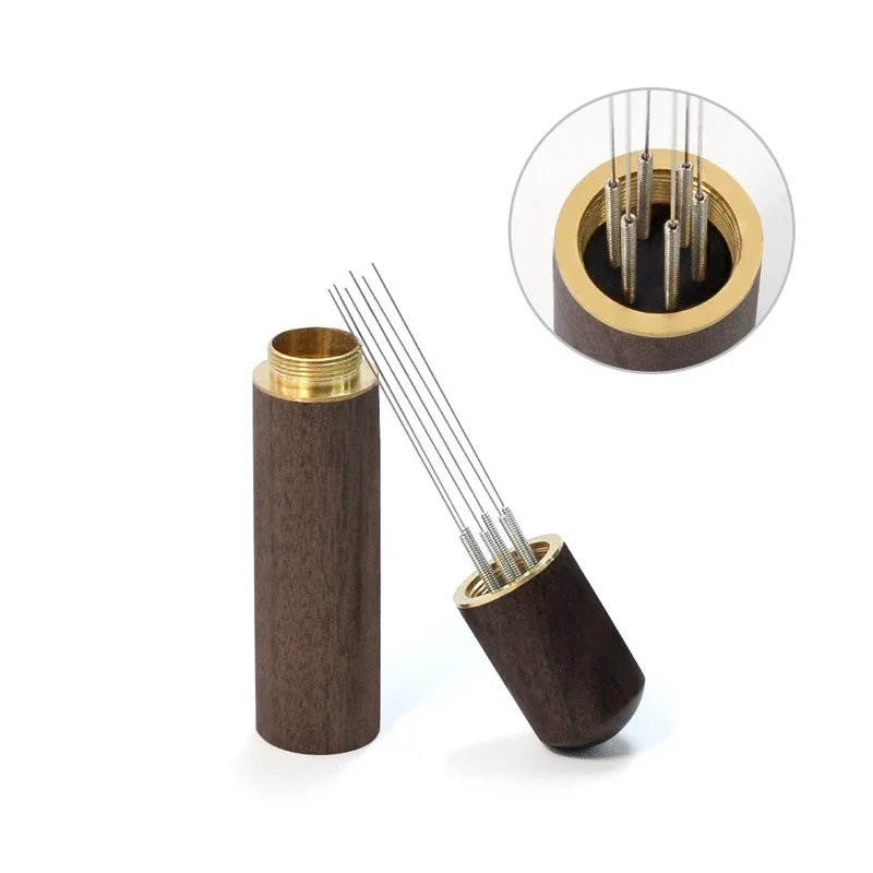 Doseur de café en acier inoxydable, 6 aiguilles, agitateur de poudre à expresso, distributeur, outil