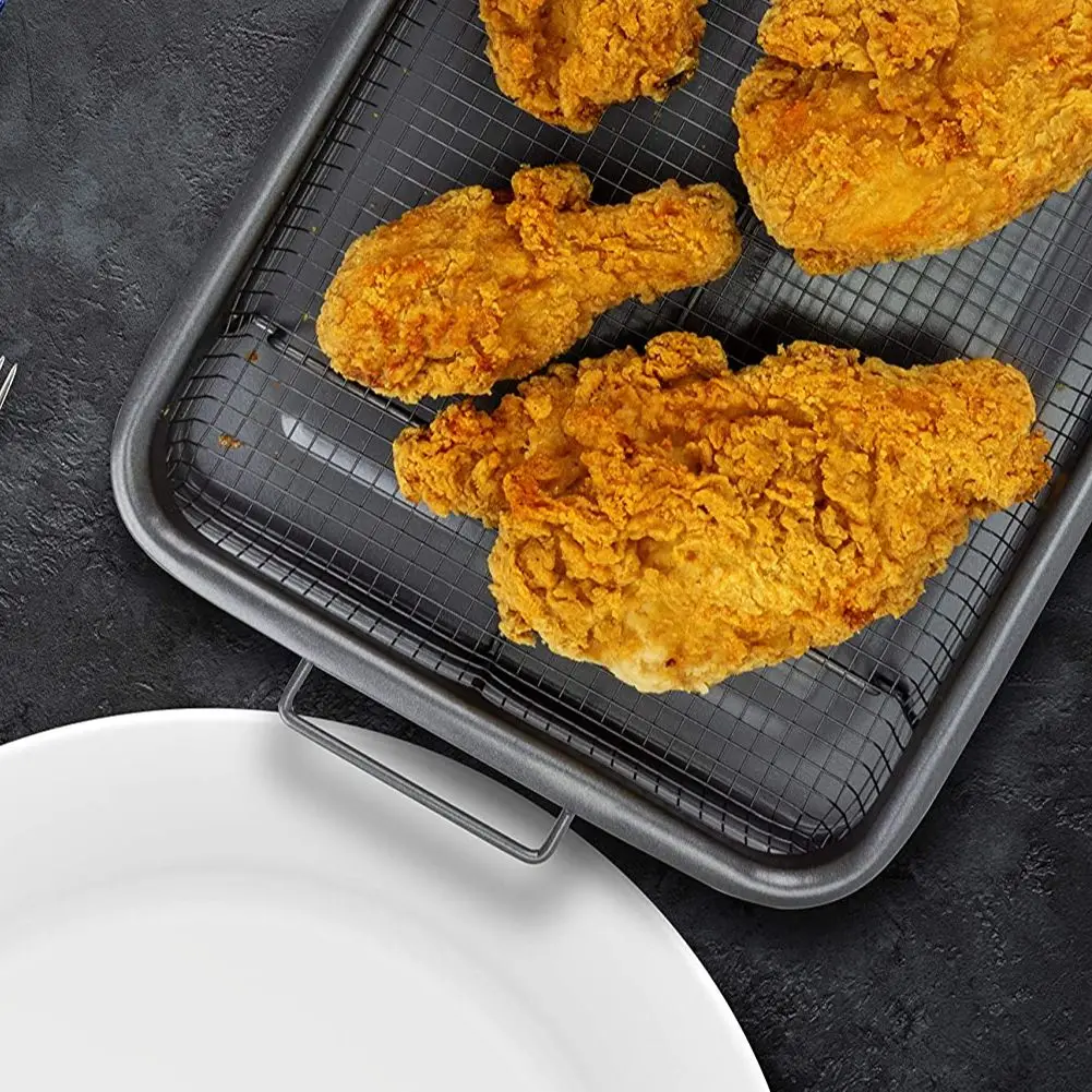 Plateau de cuisson à l'huile, poêle à frire, panier à copeaux antiadhésifs, plat de cuisson, gril en
