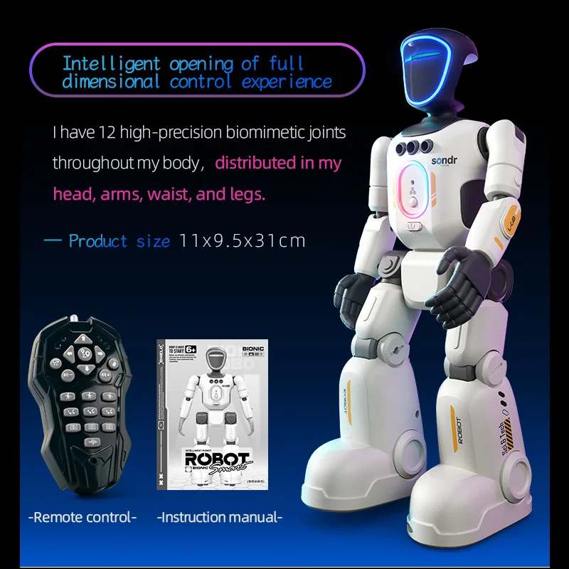 Robot intelligent programmable pour enfants, avec commande à distance, enregistrement vocal, détecti