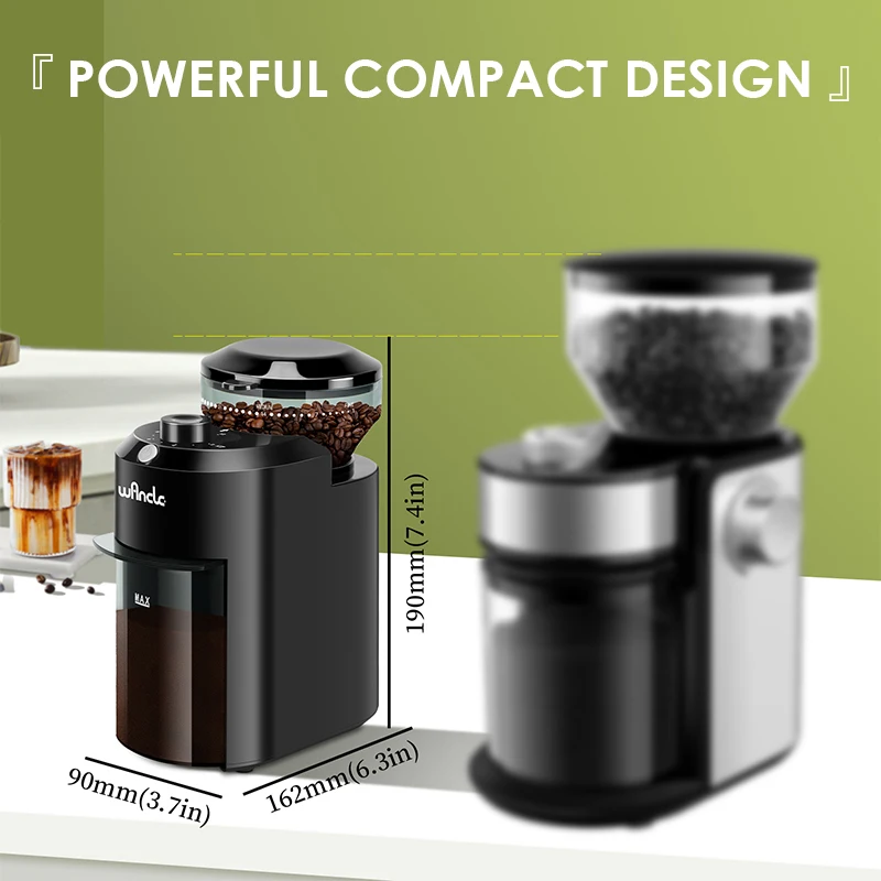 Wancle – moulin à café électrique réglable, broyage de grains de café conique avec 28 réglages de br