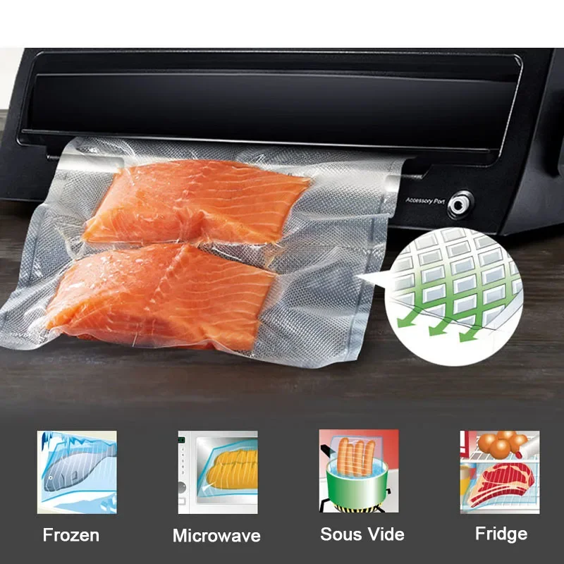 Sacs sous Vide alimentaires pour Sous Vide, sac d'emballage pour scelleuse sous vide, viande, Fruits