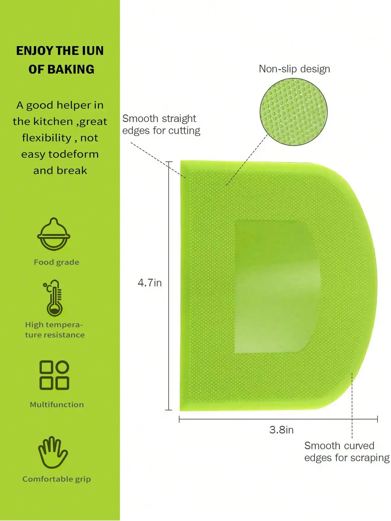 Leeseph 2 pièces bol grattoir à pâte coupe-pâte en plastique sûr aux aliments banc Flexible grattoir