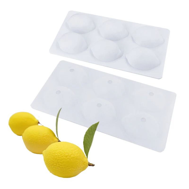 SHENHONG 3D citron conception français Dessert fruits Mousse moules 6 cavités Silicone gâteau moules