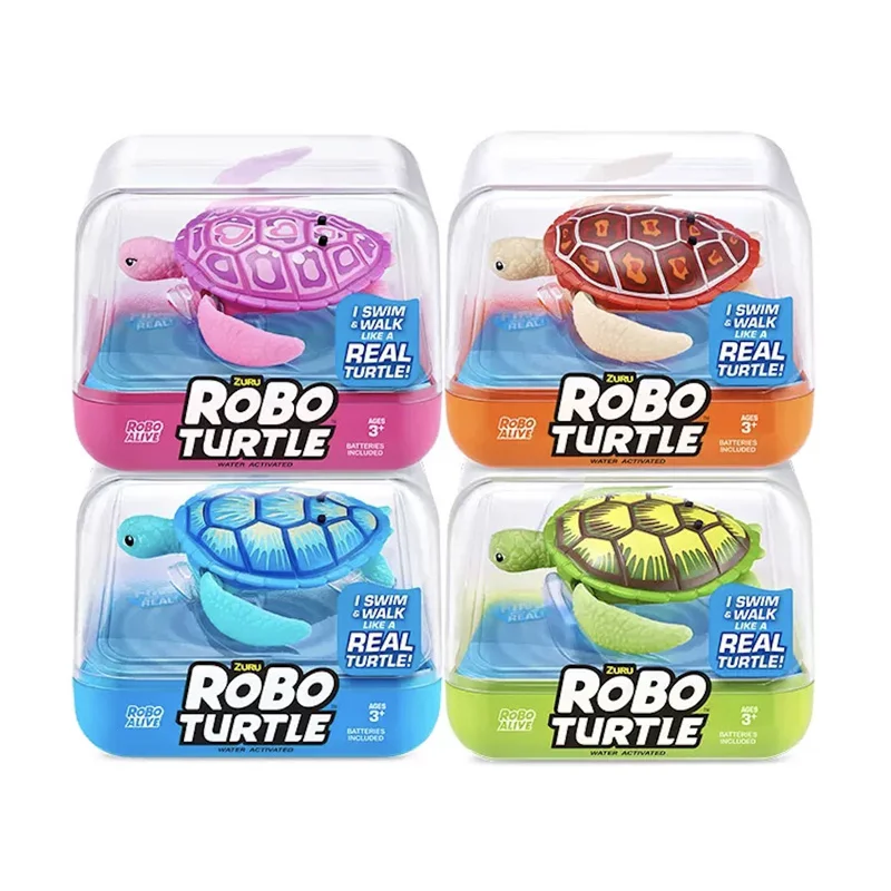 ZURU Robo Alive Robo Turtle, tortue robotique aquatique activée par l'eau, nage et marche automatiqu
