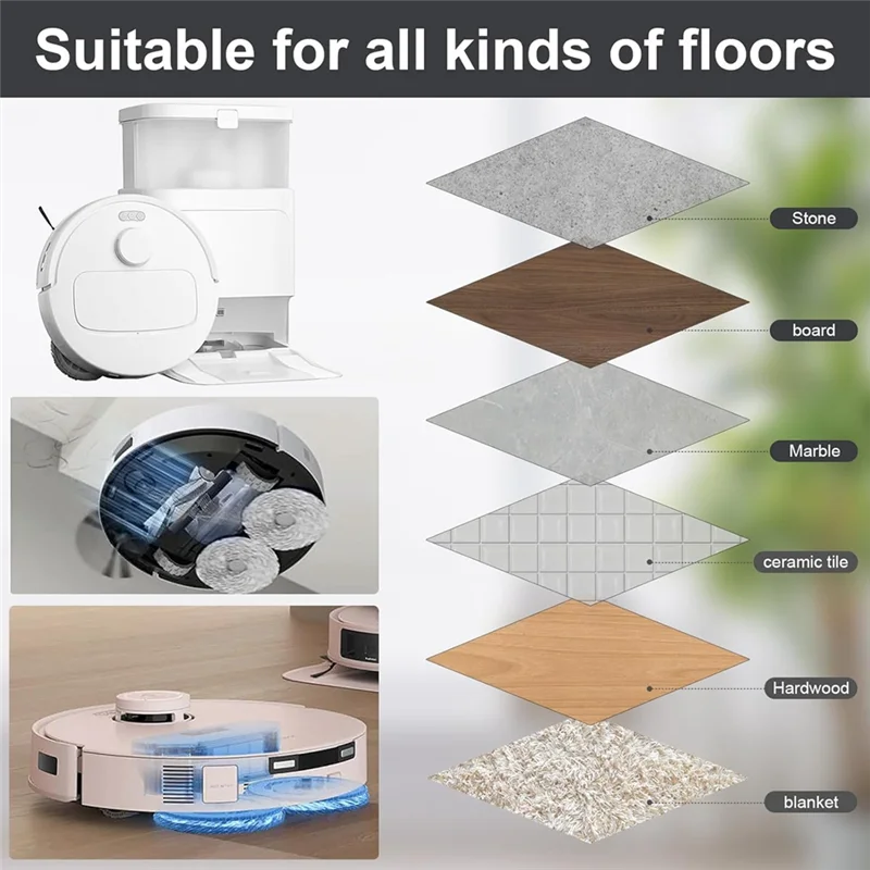 VELIF-ensemble d'accessoires pour aspirateur Robot Ecovacs DEEBOT N30 PRO / N30 OMNI / N30 PRO OMNI,