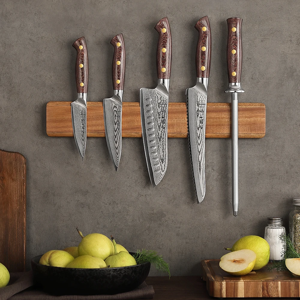 Hezhen porte-couteau magnétique 400mm accessoires de cuisine couteaux en bois outils de rangement bo