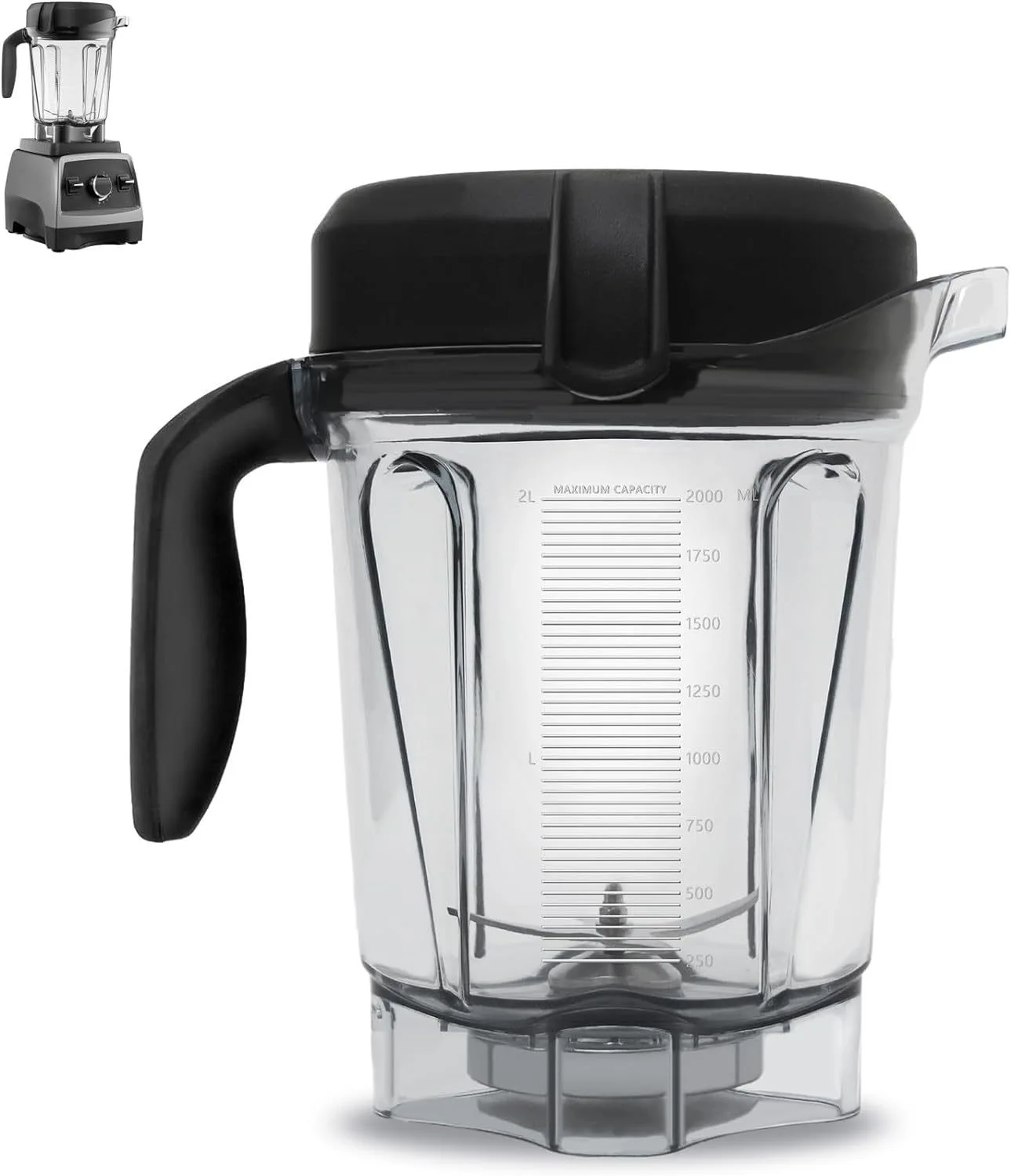 Tasse de mélangeur 2L 64oz à profil bas pour Vitamix 750 780 E320 E310 5200 5000 6300 7500 vm0100 vm