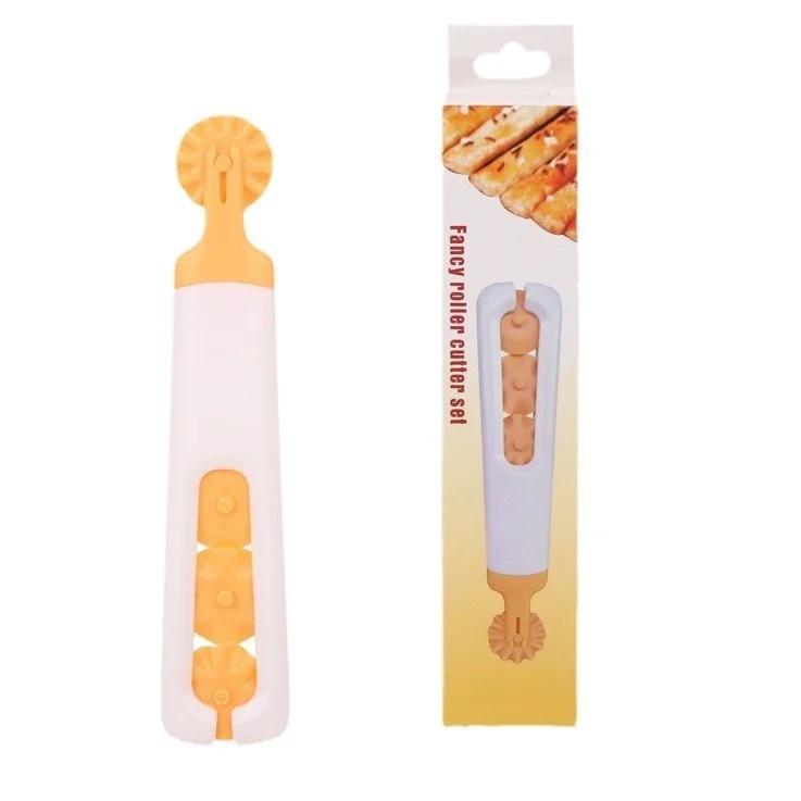 1 pièce Rouleau de découpe manuel pour biscuits, pâte, pizza, pâtisserie, croûte de tarte, avec lame