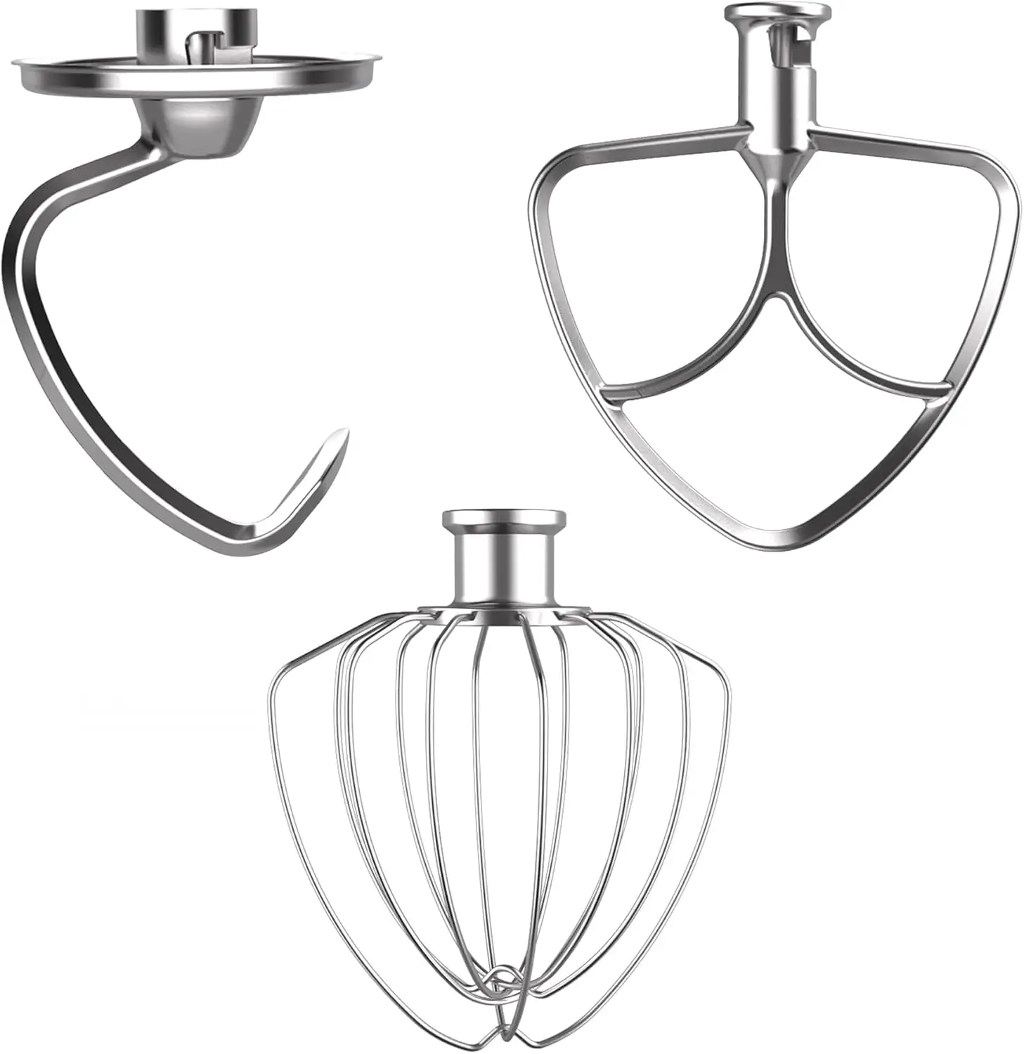 3 accessoires pour batteur KitchenAid 4.5/5QT à tête inclinable, K45WW K45DH K45B, crochet pétrisseu