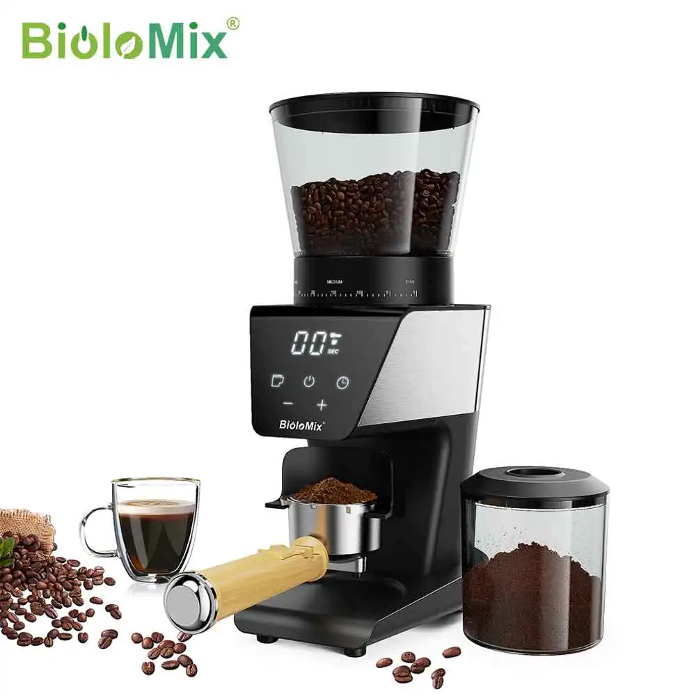 BioloMix-Moulin à café électrique automatique, broyeur à bavures, 30 vitesses pour expresso, café am