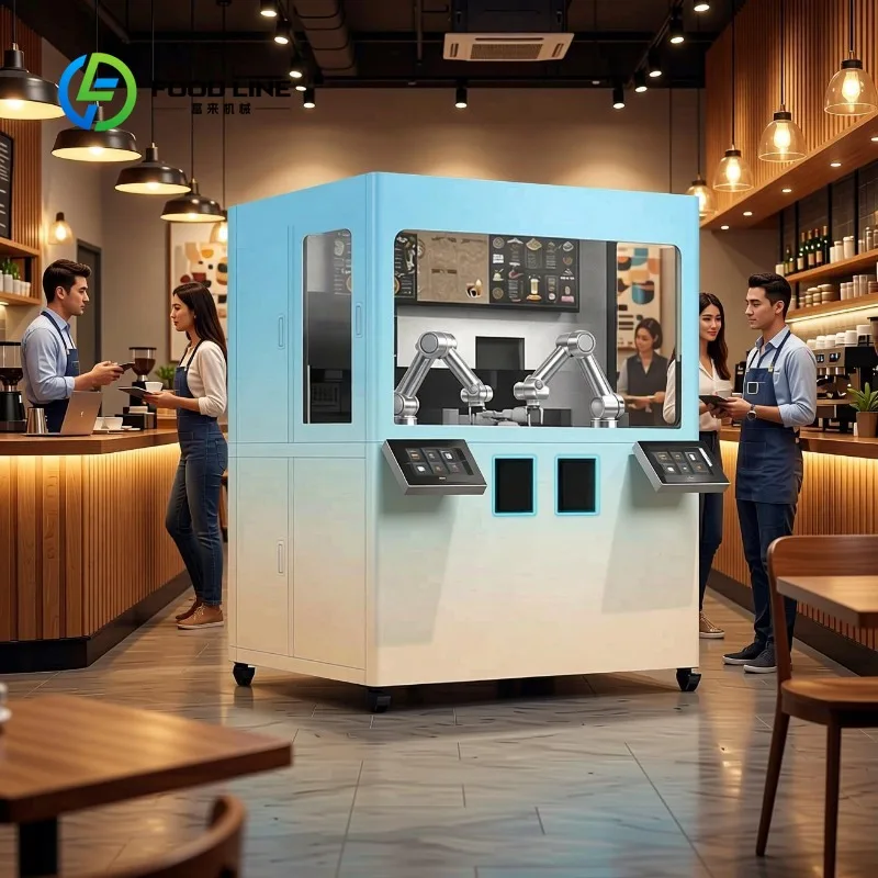 Robot distributeur de café personnalisé intelligent pour l'extérieur, commercial, entièrement automa