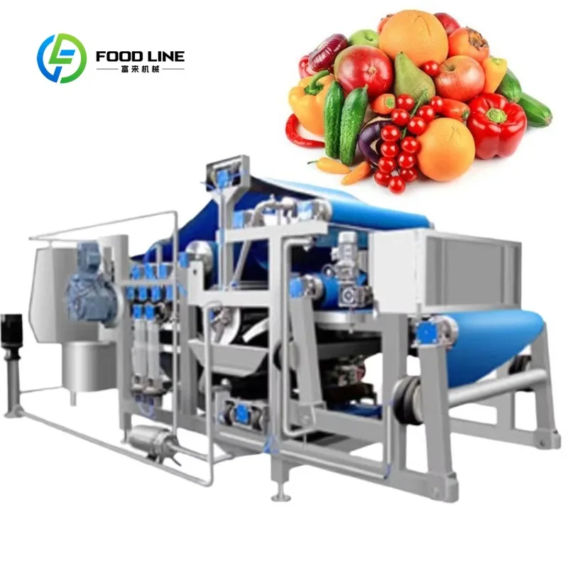 Extracteur de jus de fruits professionnel sur mesure, type courroie, machine industrielle robuste et