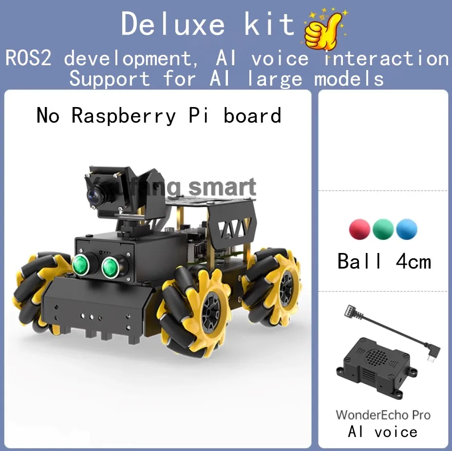TurboPi ROS2 Robot voiture Mecanum roues AI Vision suivi intégré AI modèle pour ChatGPT Interaction