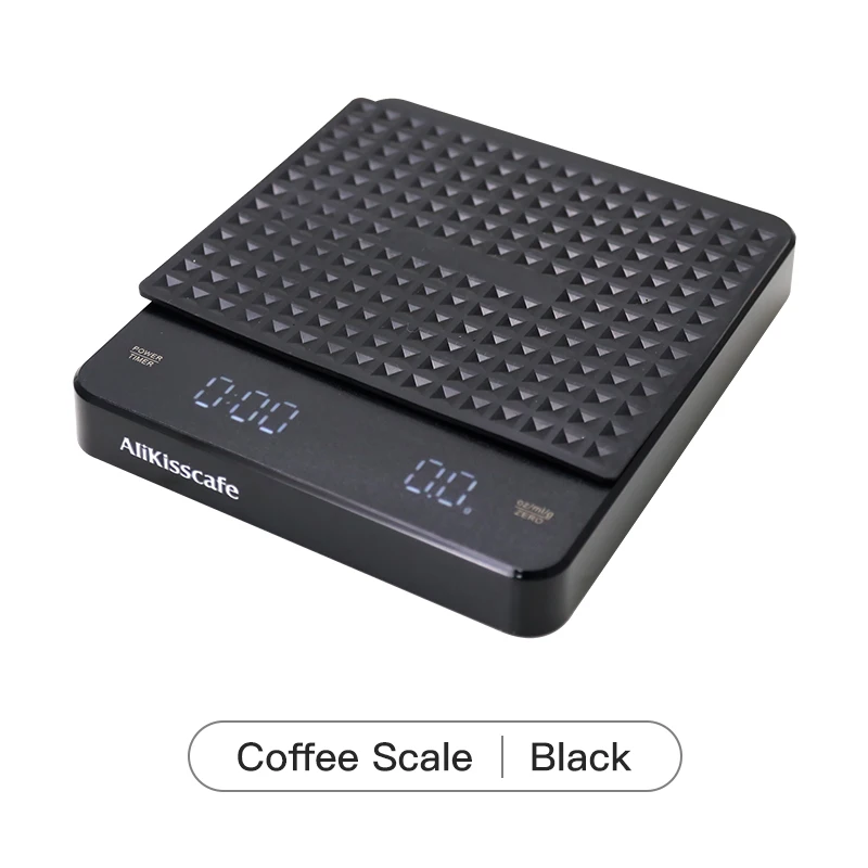AliKisscafe balances à expresso balance à café numérique avec minuterie lumière USB avec tapis 0.1g