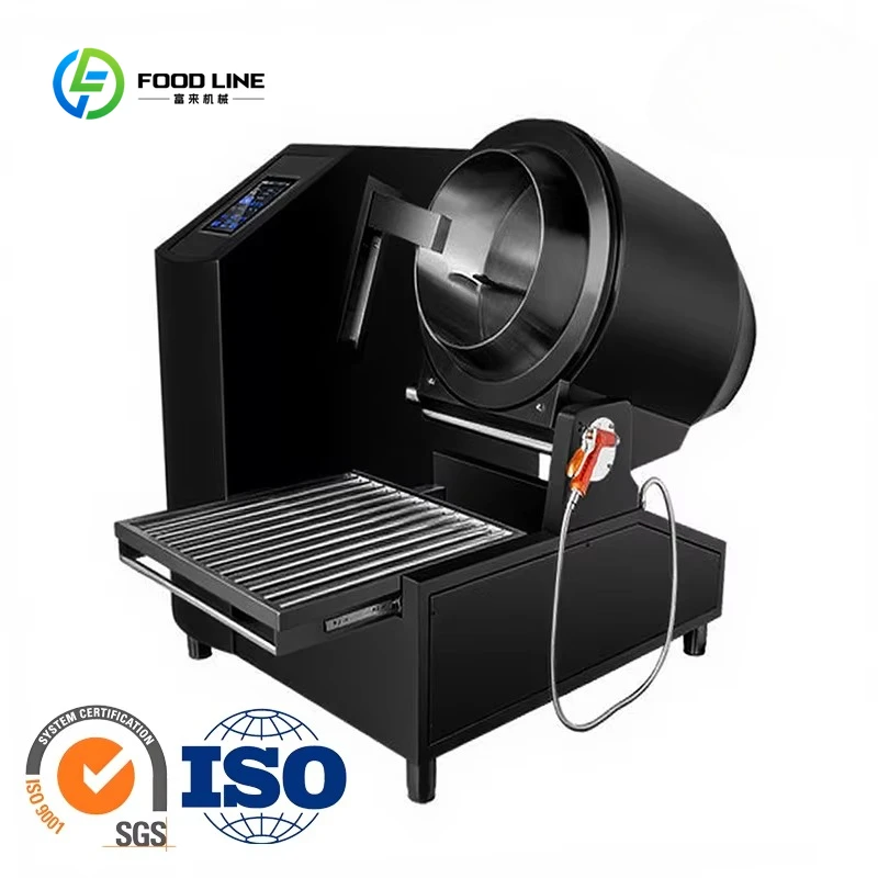 Robot de cuisine électrique automatique personnalisé en acier inoxydable, wok rotatif intelligent, p