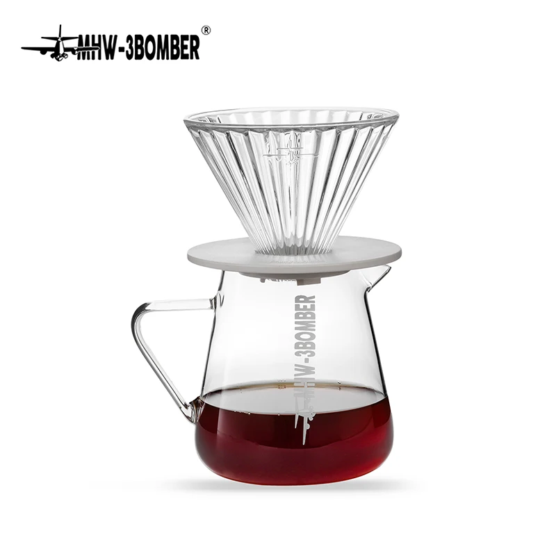MHW-3BOMBER 500ml Pot à café en verre, cafetière pour expresso et pour le café filtre, transparent, 