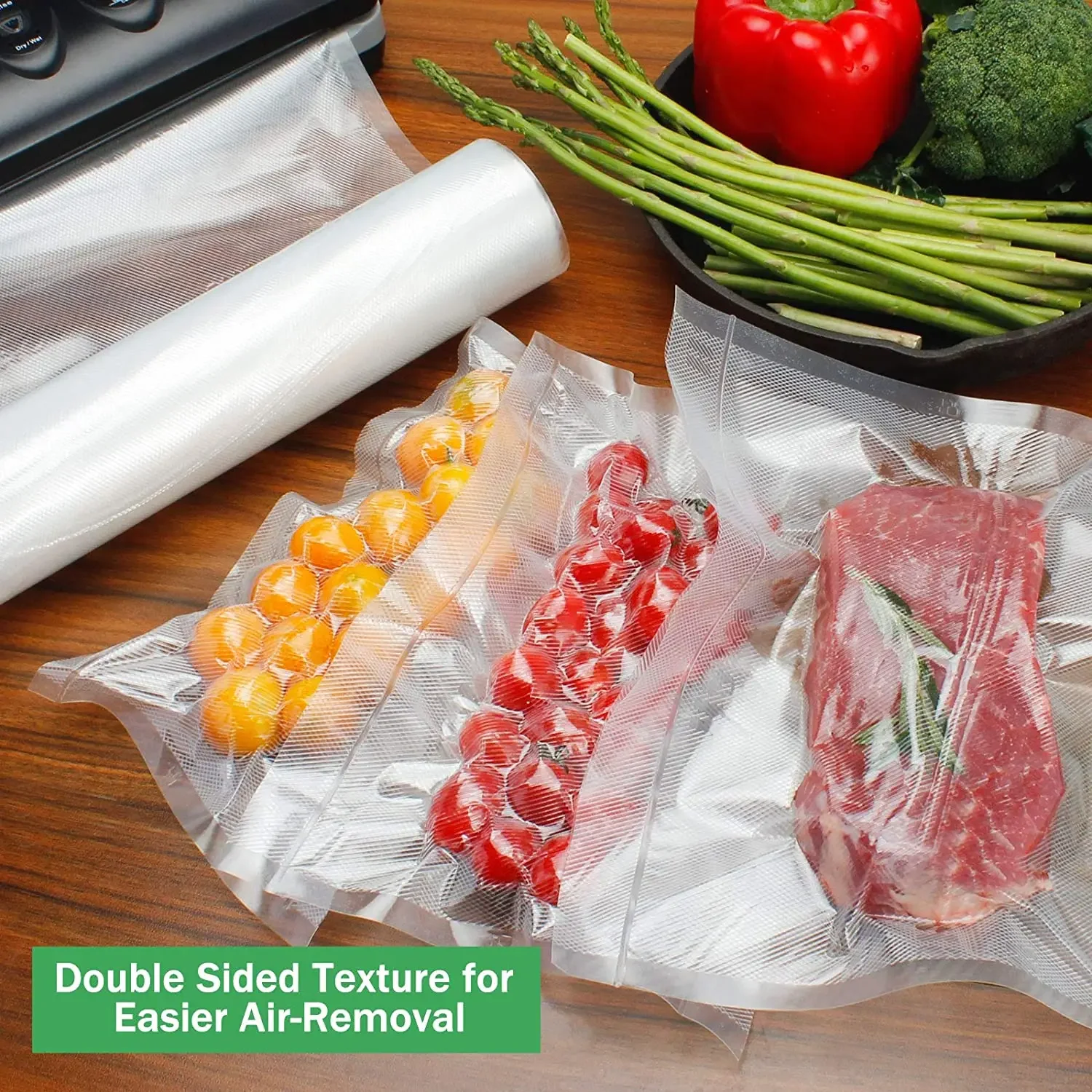 Sacs de scellage sous vide pour conserver les aliments, rouleaux de 12/15/20/25/28/cm, sac d'emballa