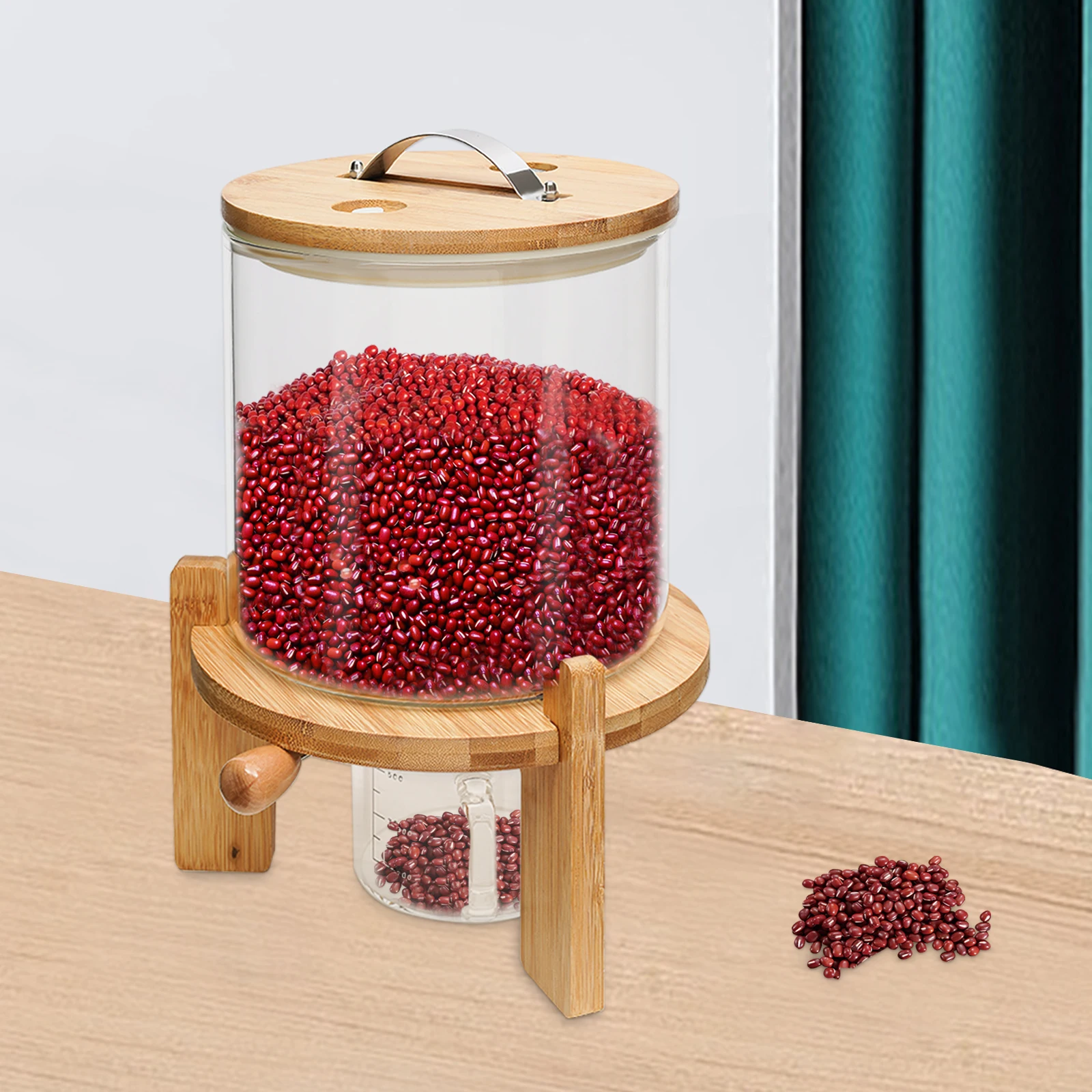 Récipient hermétique de stockage des aliments avec couvercle, kit de distributeur de maïs, haricots,