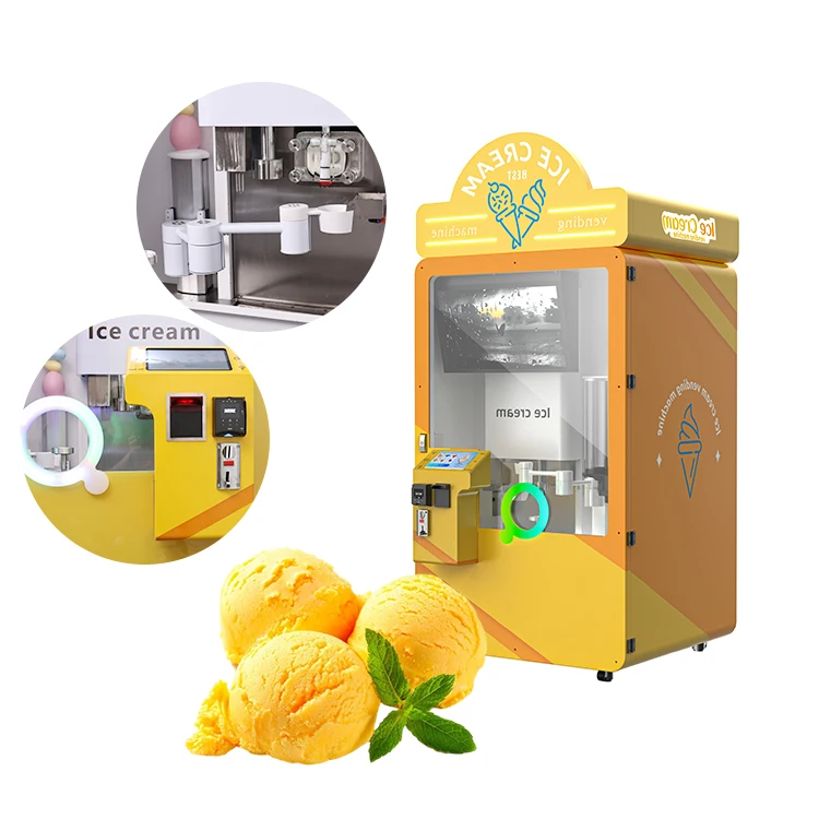 Machine à glaces automatique intelligente, personnalisée, disponible 24h/24, machine à glaces automa