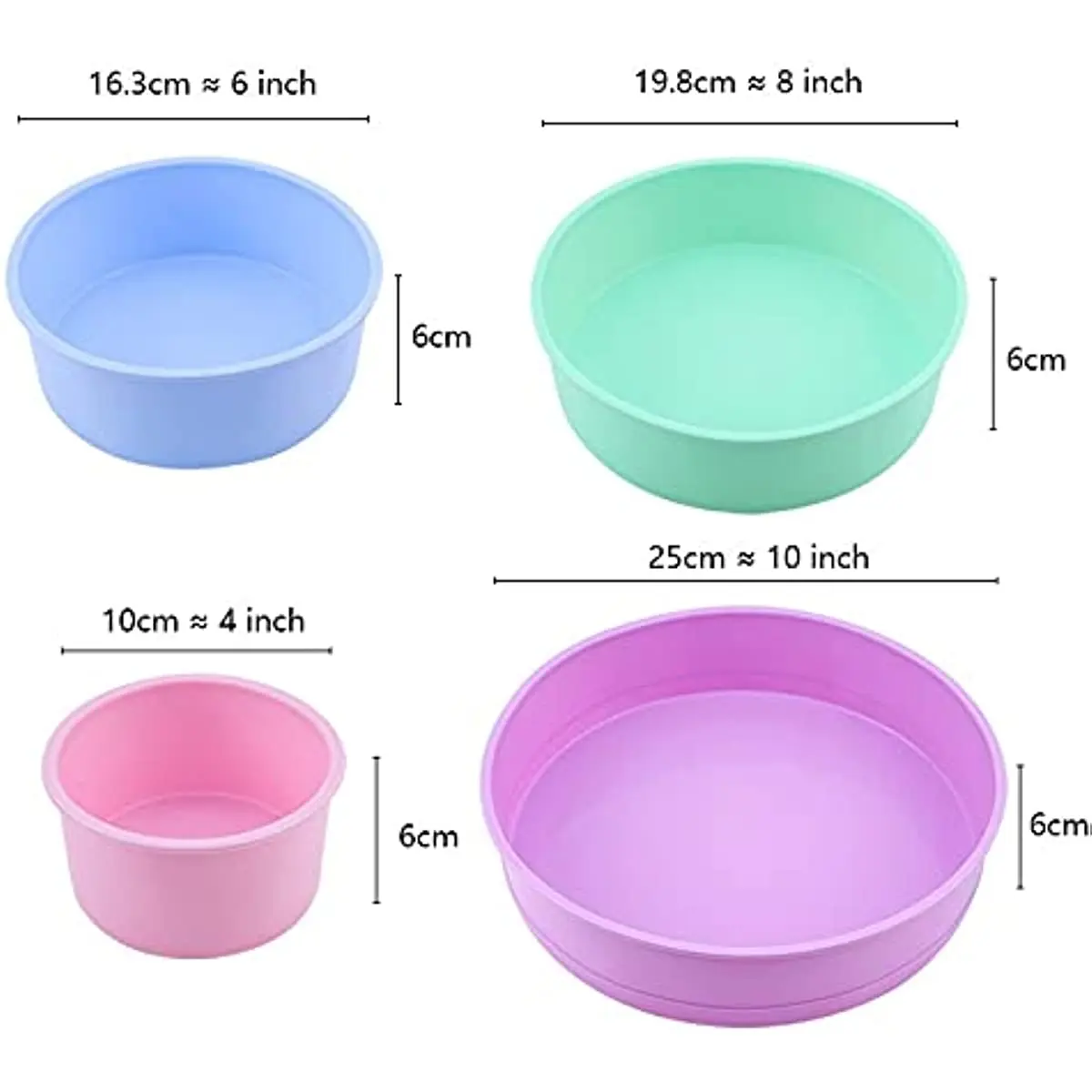Moule rond en Silicone de forme ronde de 4, 6, 8, 10 pouces, petit gâteau, moule cylindrique pour Mo