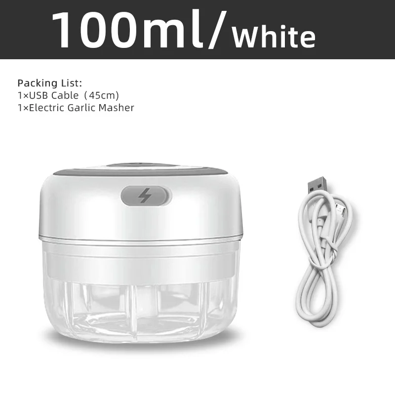 Hachoir Électrique de Cuisine, Mini Hachoir à Ail, Broyeur Portable USB, Hachoir à Viande et Légumes