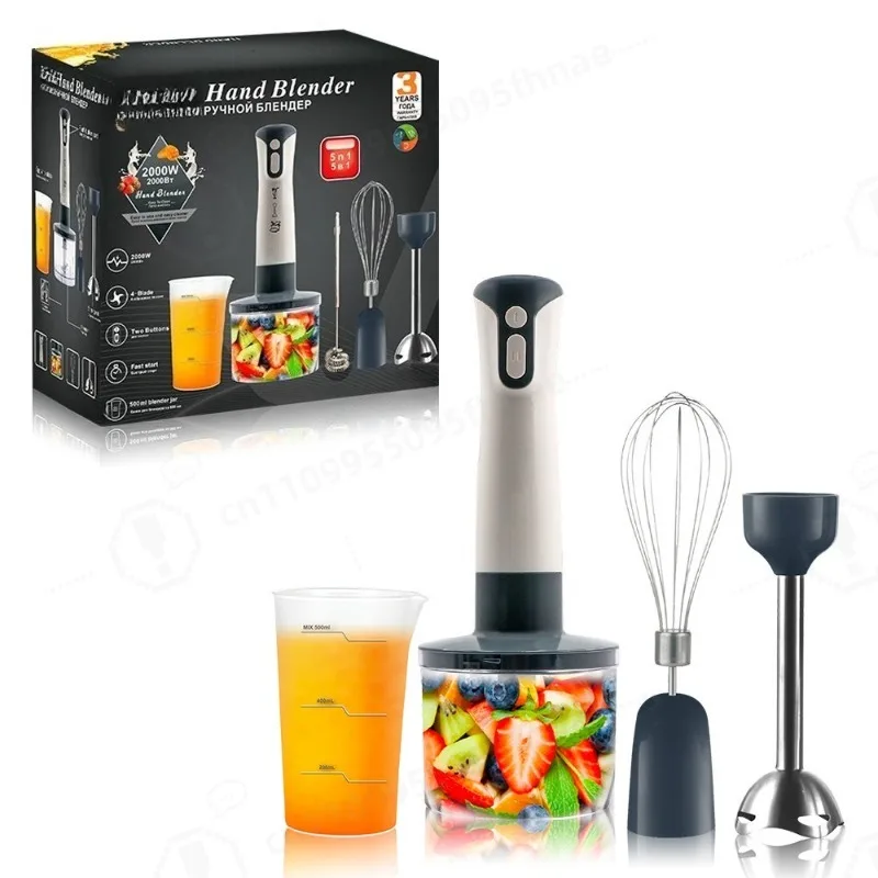 Mixeur plongeant électrique multifonction 5 en 1 pour la cuisine domestique, ensemble de mixeur à ma
