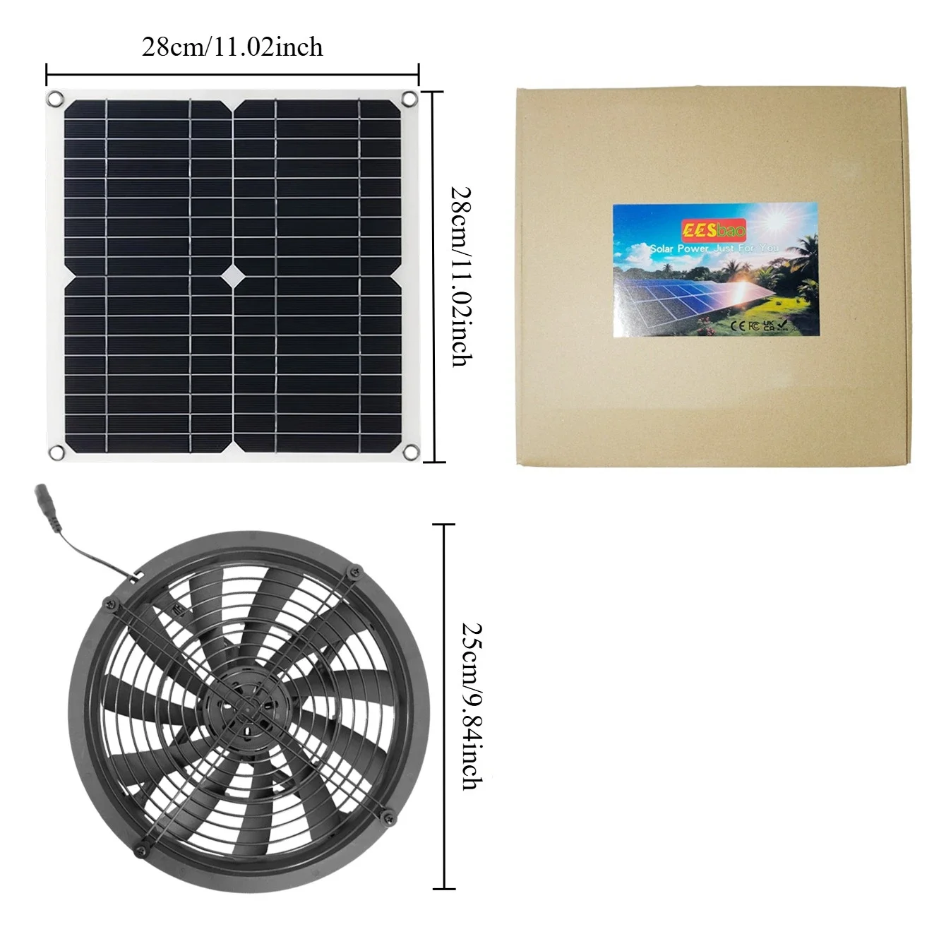 Ventilateur d'extraction solaire 25W, kit complet résistant aux intempéries, dispositif de circulati